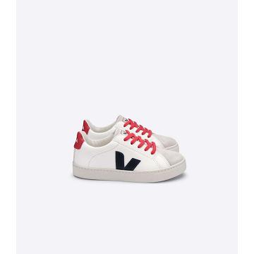 Kids' Veja ESPLAR LACES CHROMEFREE Shoes White/Black/Red | SG 732OKI